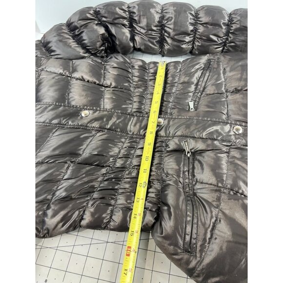 Michael Kors Womens Packable Down Jacket Puffer Style M Metallic Gray - Picture 10 of 11
